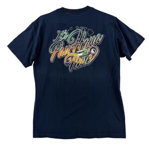 T&C Surf Designs Shirt Mens Medium Blue Pau Hana Hawaii Graphic Tee T-Shirt Surf